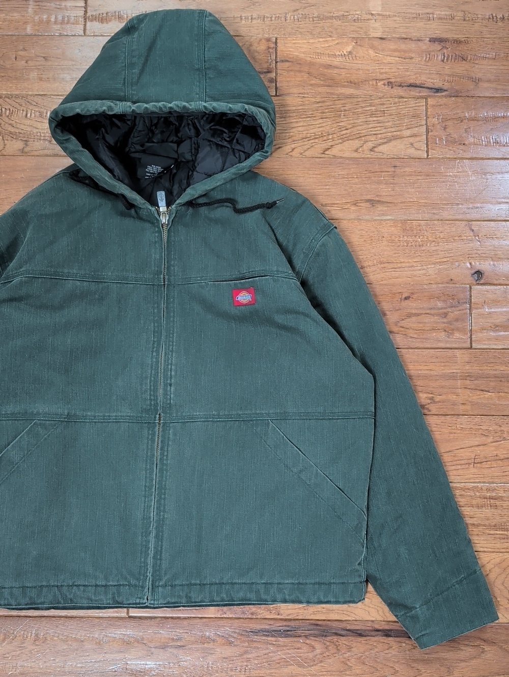 Dickies Men's Dark Green Canvas Hooded Work Utility Jacket